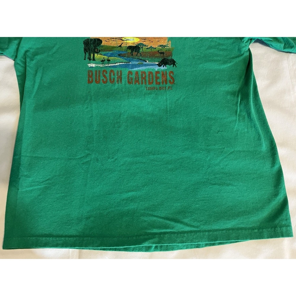 Vintage Busch Gardens T Shirt Graphic Safari Excursion Tampa FL Green M - Picture 6 of 16